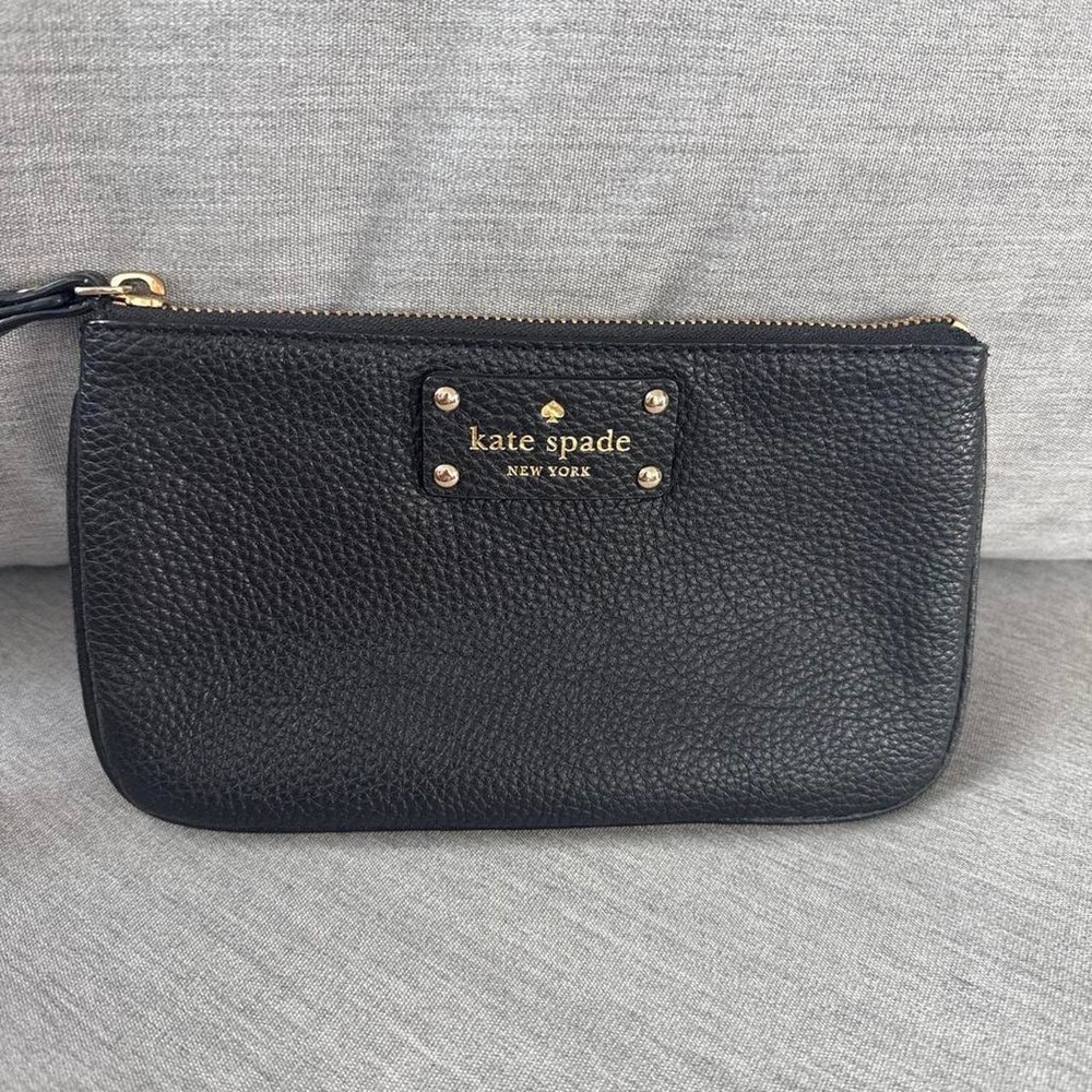 Kate Spade Black Leather Wristlet Soft Leather